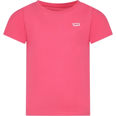 Levi's Kids' Fuchsia T-shirt For Girl With Logo In Pink