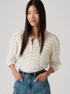 Levi's Gina Linen Blend Blouse In Alona Floral Egret