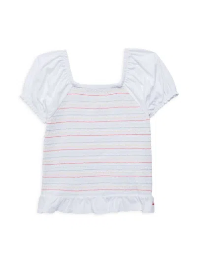 Levi's Kids' Girl's Smocked Puff Sleeve Top In White