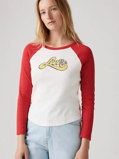 Levi's Graphic Baseball T-shirt In Scarlet Smile