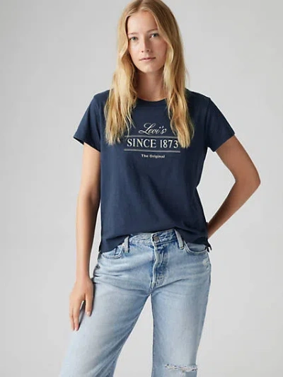 Levi's Graphic Boxy T-shirt In Navy Blazer