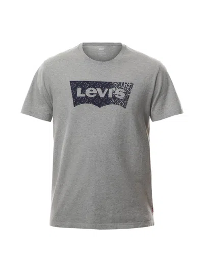Levi's Graphic Crewneck T-shirt In Grey Bandana Fill