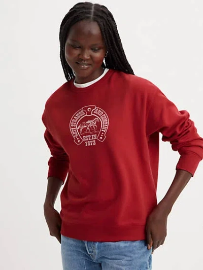 Levi's Graphic Heritage Crewneck Sweatshirt In Red