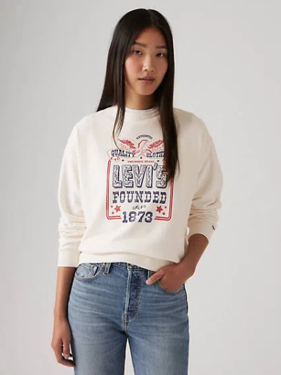 Levi's Graphic Heritage Crewneck Sweatshirt In White