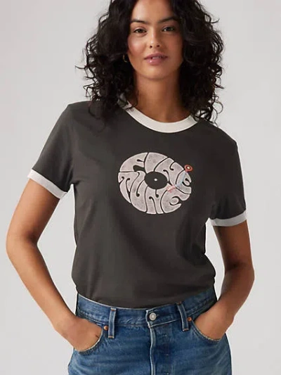 Levi's Graphic Iconic Ringer T-shirt In Pirate Black