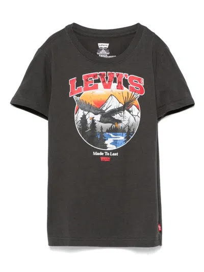 Levi's Kids' Graphic-print T-shirt In Black