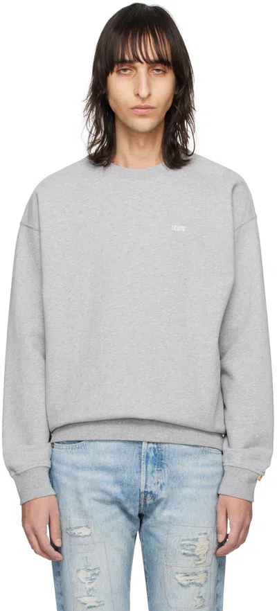 Levi's Gray Crewneck Sweatshirt In Med Vintage Htr Grey