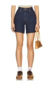 Levi's Navy High Rise Baggy Denim Shorts In Blue