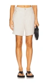 Levi's High Rise Baggy Cotton Linen Shorts In Crystal Gray