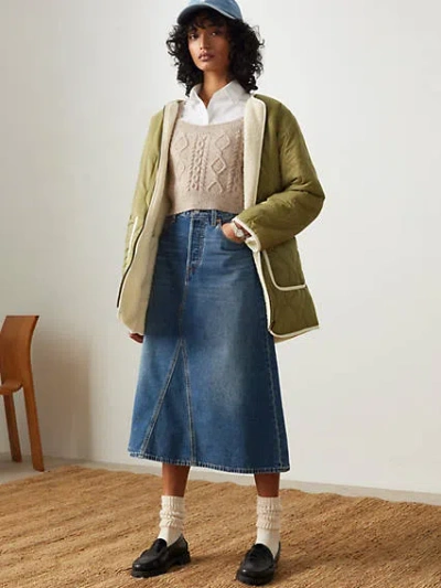 Levi's High Rise A-line Skirt In Blue