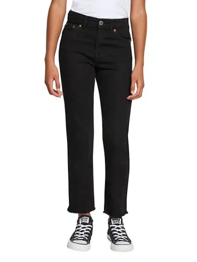 Levi's High Rise Ankle Straight Big Girls Jeans 7-16 7 In Soft Black