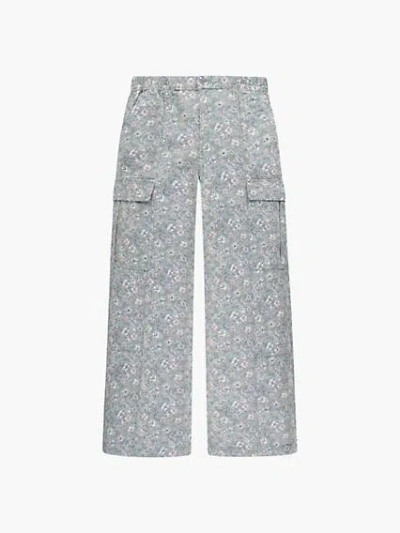 Levi's High Rise Baggy Cargo Pants Big Girls 7-16 14 In  Blue Surf
