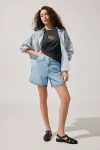 Levi's High Rise Baggy Denim Short In Light Blue, Women's At Urban Outfitters