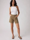 Levi's High Rise Baggy Linen Blend Lightweight Women's Shorts 32 In Oatmeal Linen