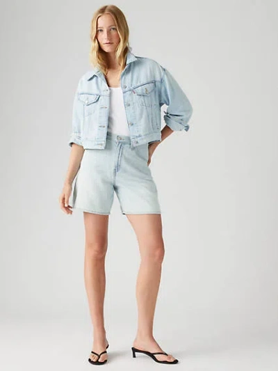 Levi's High Rise Baggy Linen+ Denim Shorts In Luxury Trip Short