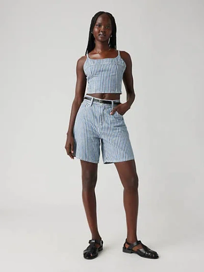 Levi's High Rise Baggy Shorts In Mischa Stripe Short