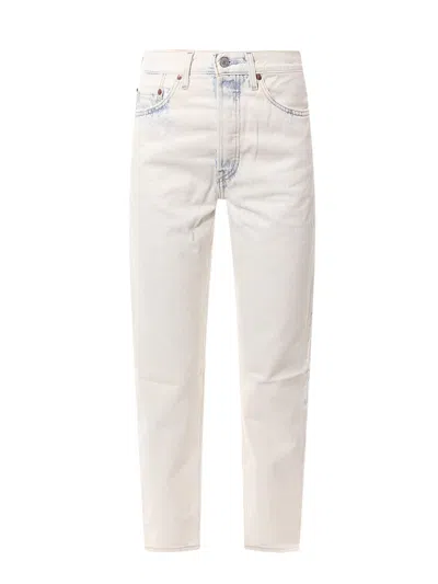 Levi's 501 High Rise Crop Jeans In Surprise Guest In White