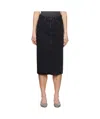 Levi's Black High Rise Slit Midi Skirt In Black