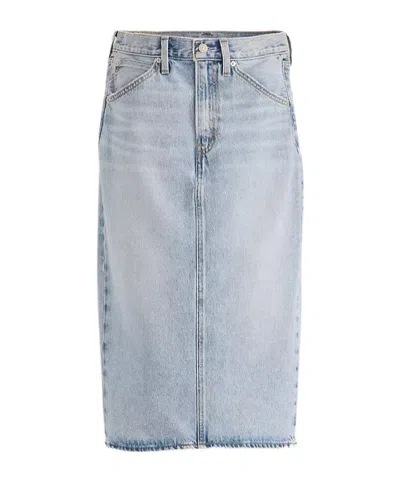Levi's High Rise Slit Skirt In Gray