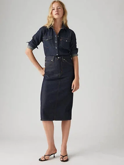 Levi's High Rise Slit Skirt In Summer Soft Rigid
