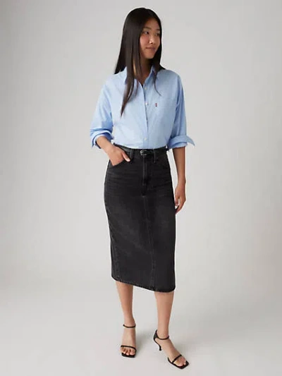 Levi's High Rise Slit Skirt In Wandering Spirit