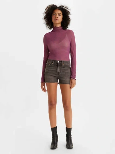 Levi's High Rise Women's Shorts 24 In Scuffed Black