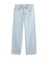Levi's High Waisted Cropped Jeans In Blue