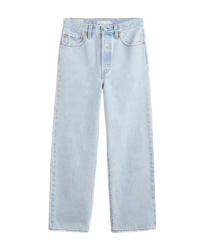 Levi's High Waisted Cropped Jeans In Blue