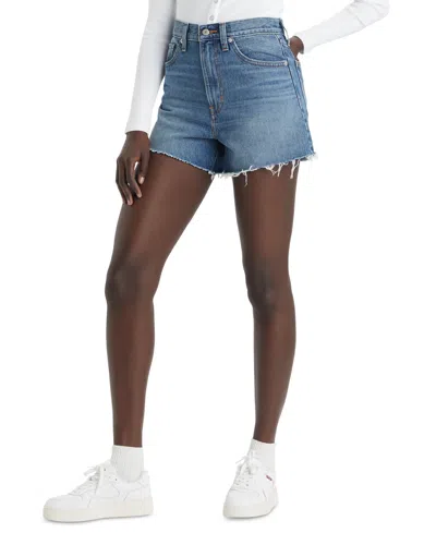 Levi's High-waisted Distressed Cotton Mom Shorts In Call It A Good Day
