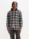 Levi's Hooded Classic Worker Shirt In Ametrine Plaid Myrtle
