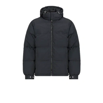 Levi's Rockridge Crinkle Nylon Short Hooded Down Puffer Jacket In Black