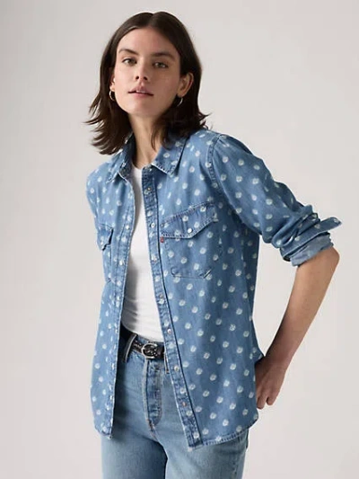 Levi's Iconic Western Denim Shirt In Catt Block Print