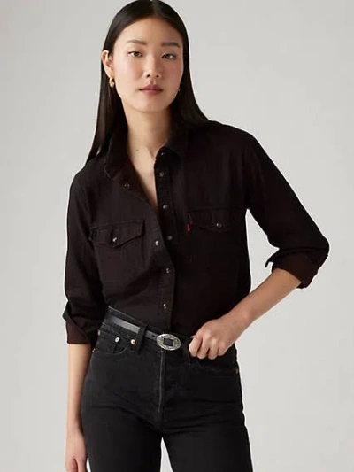 Levi's Iconic Western Denim Shirt In Dark Art Top