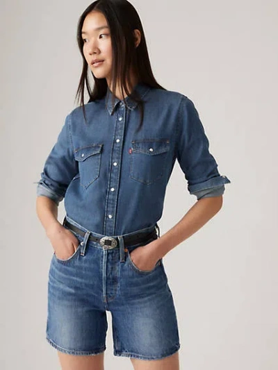 Levi's Iconic Western Denim Shirt In Paper Map