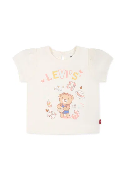 Levi's Ivory T-shirt For Baby Girl With Bear