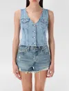 Levi's Levis Womens Kind Of Fun 2 Mona V-neck Cotton-denim Vest In Blue