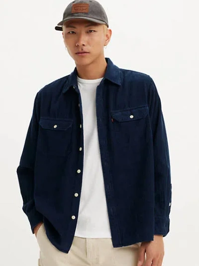 Levi's Jackson Worker Corduroy Overshirt In Enzo Vintage Indigo