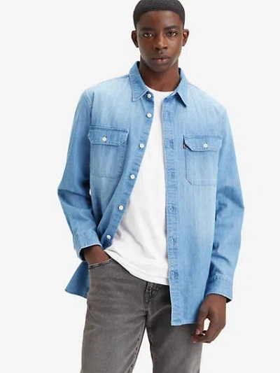 Levi's Jackson Worker Overshirt In Light Indigo Tint