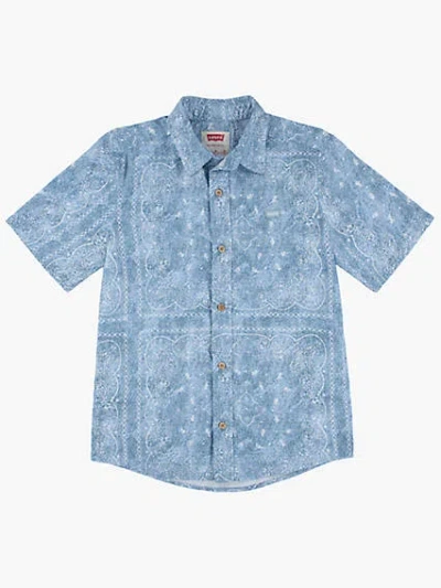 Levi's Jacquard Woven Shirt Big Boys S-xl Xl In Vintage Indigo