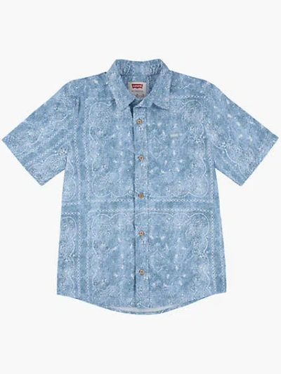 Levi's Jacquard Woven Shirt Little Boys 4-7x 7 In Vintage Indigo