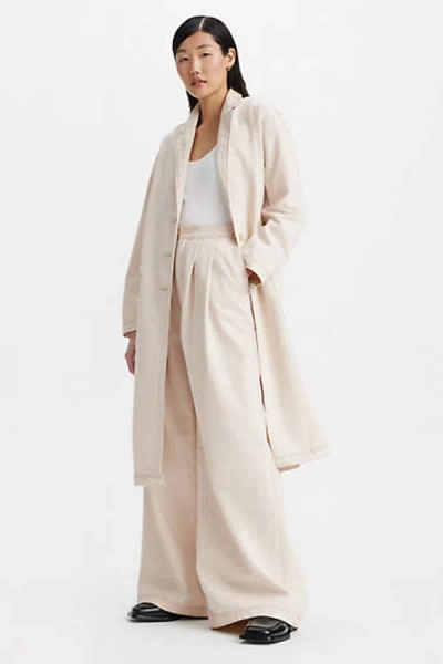 Levi's Japanese Denim Pleated Trousers In Cream / Moj Soft Ecru