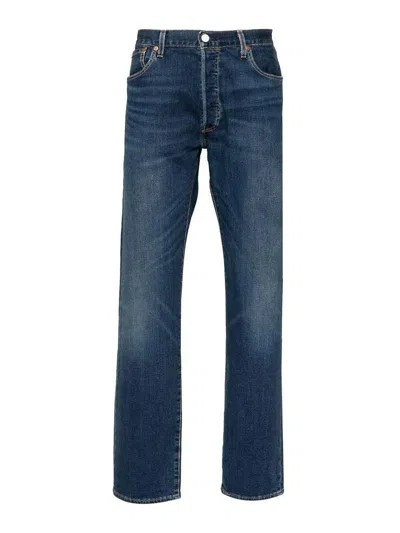 Levi's 501 Straight-leg Jeans In Light-wash Cotton In Blue