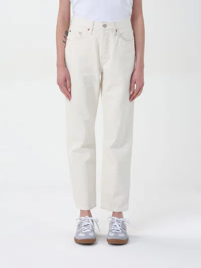 Levi's 501 Straight Fit Crop Jeans In White In Beige