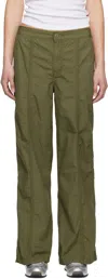 Levi's Khaki Baggy Parachute Trousers In Ivy Green