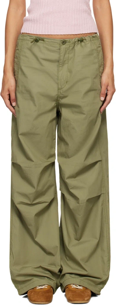 Levi's Khaki Parachute Trousers In Deep Lichen Green