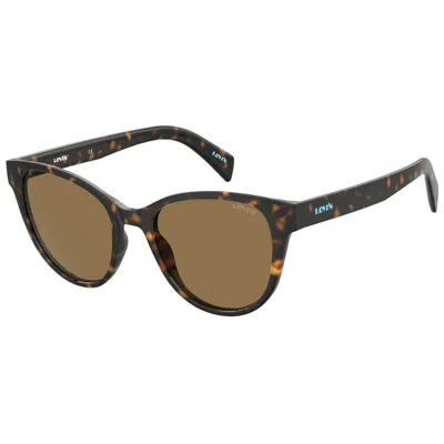 Levi's Ladies' Sunglasses  Lv-1014-s-086-70  54 Mm Gbby2 In Brown