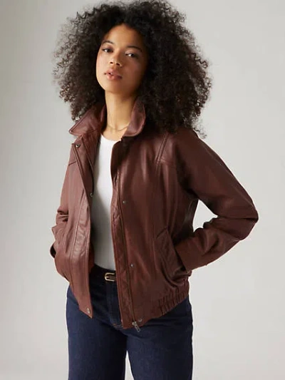 Levi's Lawton Leather Jacket In Bhartiya Dark Brown