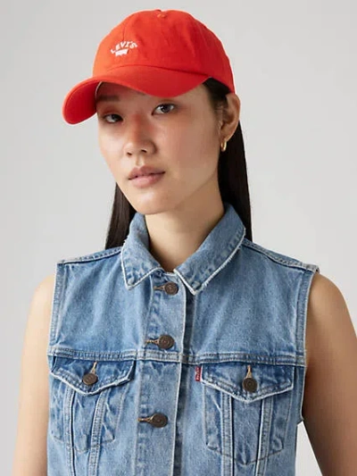 Levi's Lazy Girl Logo Cap In Medium Red