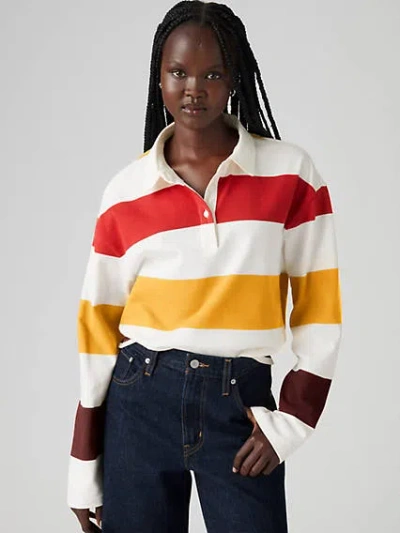 Levi's Leda Rugby Shirt In Maven Stripe