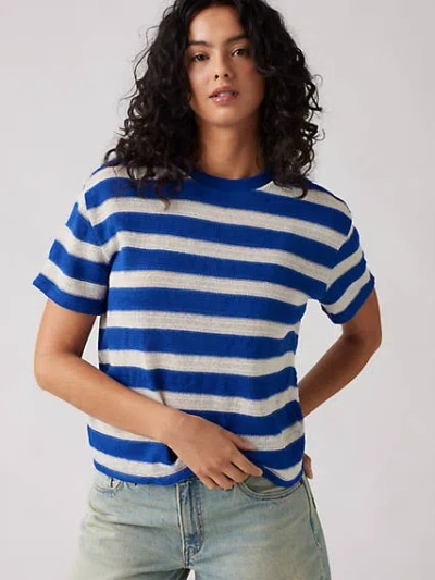 Levi's Lemon T-shirt In Alpine Stripe Mazarine Blue